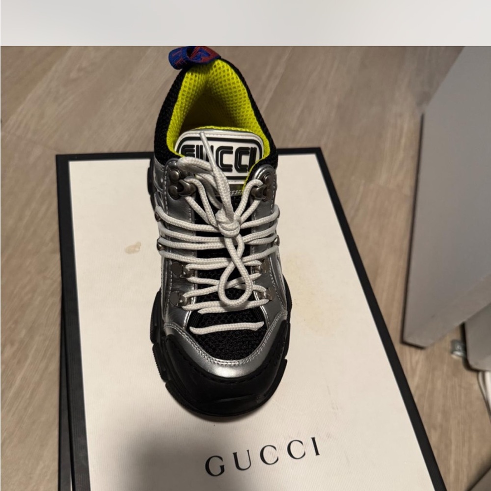 Gucci Black and Silver Athletic Shoes